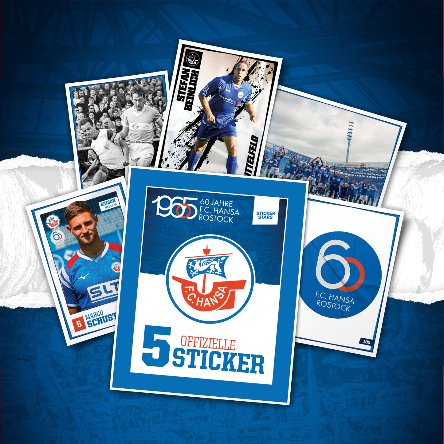 100x Stickerpacks F.C. Hansa Rostock 60 Jahre Jubiläum